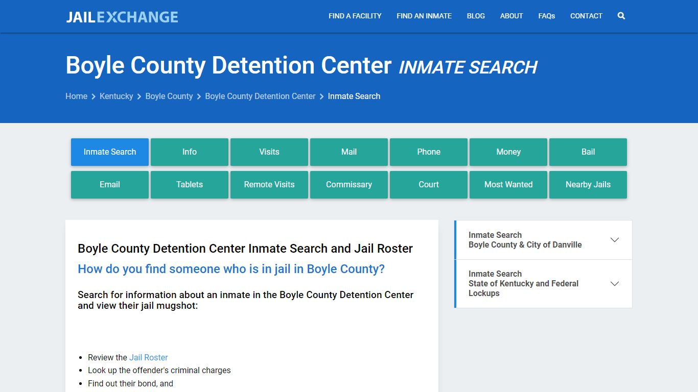 Boyle County Detention Center Inmate Search - Jail Exchange